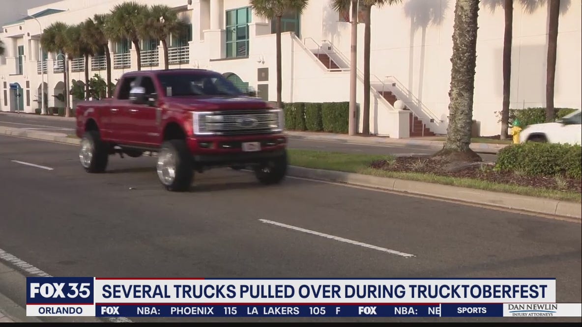 Several trucks pulled over during Trucktoberfest